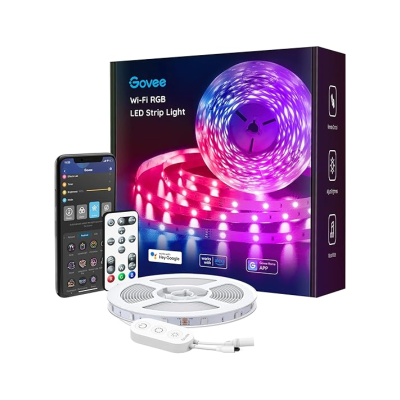 Govee Alexa LED Lights 5m, Smart WiFi RGB LED Strip Lights APP Control and Google Assistant Compatible, Music Sync Colour Changing for Bedroom, Living Room, Home, Party