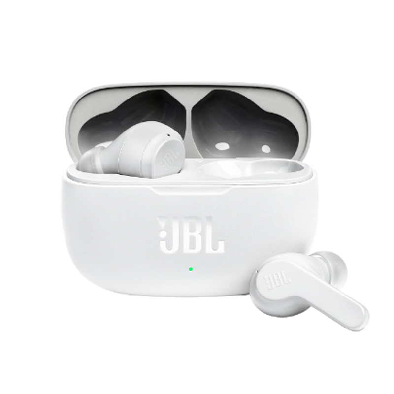 JBL Wave 200 Wireless Earbuds (TWS) with Mic, 20 Hours Playtime, Deep Bass Sound, Dual Connect Technology, Quick Charge, Comfort Fit Ergonomic Design, Voice Assistant Support for Mobiles (White) - (Used)