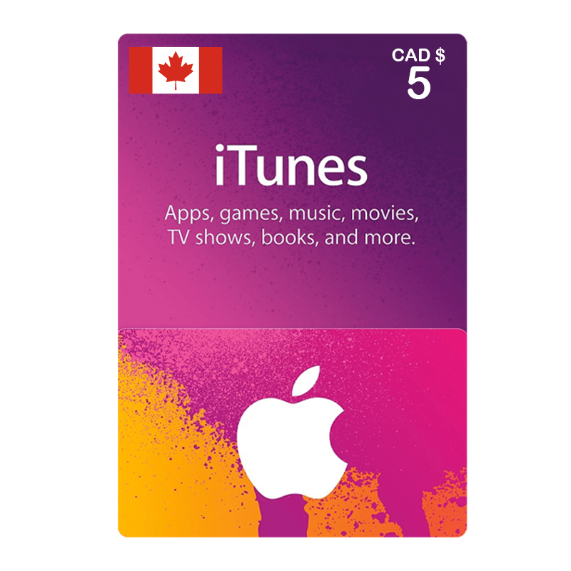 Apple iTunes Gift Card CAD Store 5$