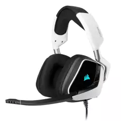 Corsair Void Elite RGB USB Gaming Headset (7.1 Surround Sound, Optimised Omnidirection Microphone, Customisable RGB Lighting, Microfibre Mesh Fabric Earpads, Aluminium Construction) - White Corsair Void Elite RGB USB Gaming Headset (7.1 Surround Sound, Optimised Omnidirection Microphone, Customisable RGB Lighting, Microfibre Mesh Fabric Earpads, Aluminium Construction) - White