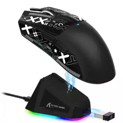 ATTACK SHARK X11 Lightweight Tri-Mode Wireless 2.4G/USB-C Wired/BT Gaming Mouse with RGB Charging Dock ,22K DPI,PAW3311 Optical Sensor (Black) ATTACK SHARK X11 Lightweight Tri-Mode Wireless 2.4G/USB-C Wired/BT Gaming Mouse with RGB Charging Dock ,22K DPI,PAW3311 Optical Sensor (Black)