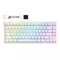 ATTACK SHARK R82 HE Rapid Trigger Keyboard Magnetic Switch with 0.005MM RT 75% Wired 8KHz Magnetic Keyboard With 0.005mm RT Accuracy, Support RT/Snap Tap/DKS/MT/TGL - White Contours ATTACK SHARK R82 HE Rapid Trigger Keyboard Magnetic Switch with 0.005MM RT 75% Wired 8KHz Magnetic Keyboard With 0.005mm RT Accuracy, Support RT/Snap Tap/DKS/MT/TGL - White Contours