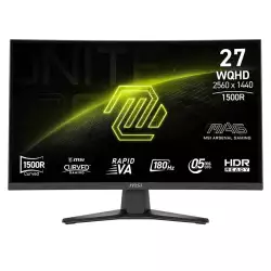 MSI MAG 275CQF E18 Curved Monitor, 27" Rapid VA Display, WQHD Resolution, 180Hz Refresh Rate, 0.5ms (GtG) Response Time, AMD FreeSync Technology, 1500R Curvature, Black | 9S6-3CE91H-009 MSI MAG 275CQF E18 Curved Monitor, 27" Rapid VA Display, WQHD Resolution, 180Hz Refresh Rate, 0.5ms (GtG) Response Time, AMD FreeSync Technology, 1500R Curvature, Black | 9S6-3CE91H-009