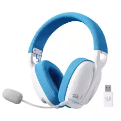 Redragon H878 SKULD PRO Wireless / Bluetooth / Wired Gaming Headset – 7.1 Surround Sound (White&Blue) | H878WB Redragon H878 SKULD PRO Wireless / Bluetooth / Wired Gaming Headset – 7.1 Surround Sound (White&Blue) | H878WB