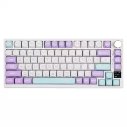 Ajazz EPOMAKER AK820 Pro 75% Gasket-Mounted Mechanical Keyboard with TFT Screen 3 Modes (BT 5.1/2.4G Wireless & Type-C Wired) Sound Dampening Foams (White Purple MOA Ajazz Flying Fish Switch) Ajazz EPOMAKER AK820 Pro 75% Gasket-Mounted Mechanical Keyboard with TFT Screen 3 Modes (BT 5.1/2.4G Wireless & Type-C Wired) Sound Dampening Foams (White Purple MOA Ajazz Flying Fish Switch)