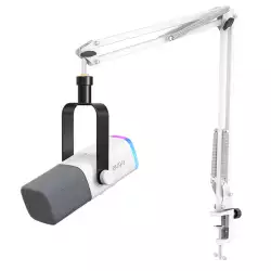 FIFINE AmpliGame AM8T USB/XLR Dynamic Microphone Kit with Boom Arm Stand - White FIFINE AmpliGame AM8T USB/XLR Dynamic Microphone Kit with Boom Arm Stand - White