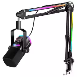 FIFINE AM8PROT AmpliGame USB/XLR Gaming Dynamic Microphone Kit, with Boom Arm for Podcast Recording, RGB Streaming Mic Set, Tap-to-Mute, Mix Control, Headphone Jack - Black FIFINE AM8PROT AmpliGame USB/XLR Gaming Dynamic Microphone Kit, with Boom Arm for Podcast Recording, RGB Streaming Mic Set, Tap-to-Mute, Mix Control, Headphone Jack - Black