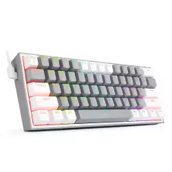 Redragon K617 Fizz RGB 60% Wired Mechanical Gaming Keyboard – 61 Keys, Red Switches, Compact Layout, Grey / White Design Redragon K617 Fizz RGB 60% Wired Mechanical Gaming Keyboard – 61 Keys, Red Switches, Compact Layout, Grey / White Design