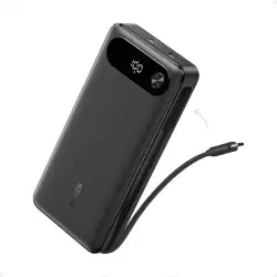 Anker Power Bank 20,000mAH 87W Built-In USB-C Cable - Black | A1383H11 Anker Power Bank 20,000mAH 87W Built-In USB-C Cable - Black | A1383H11