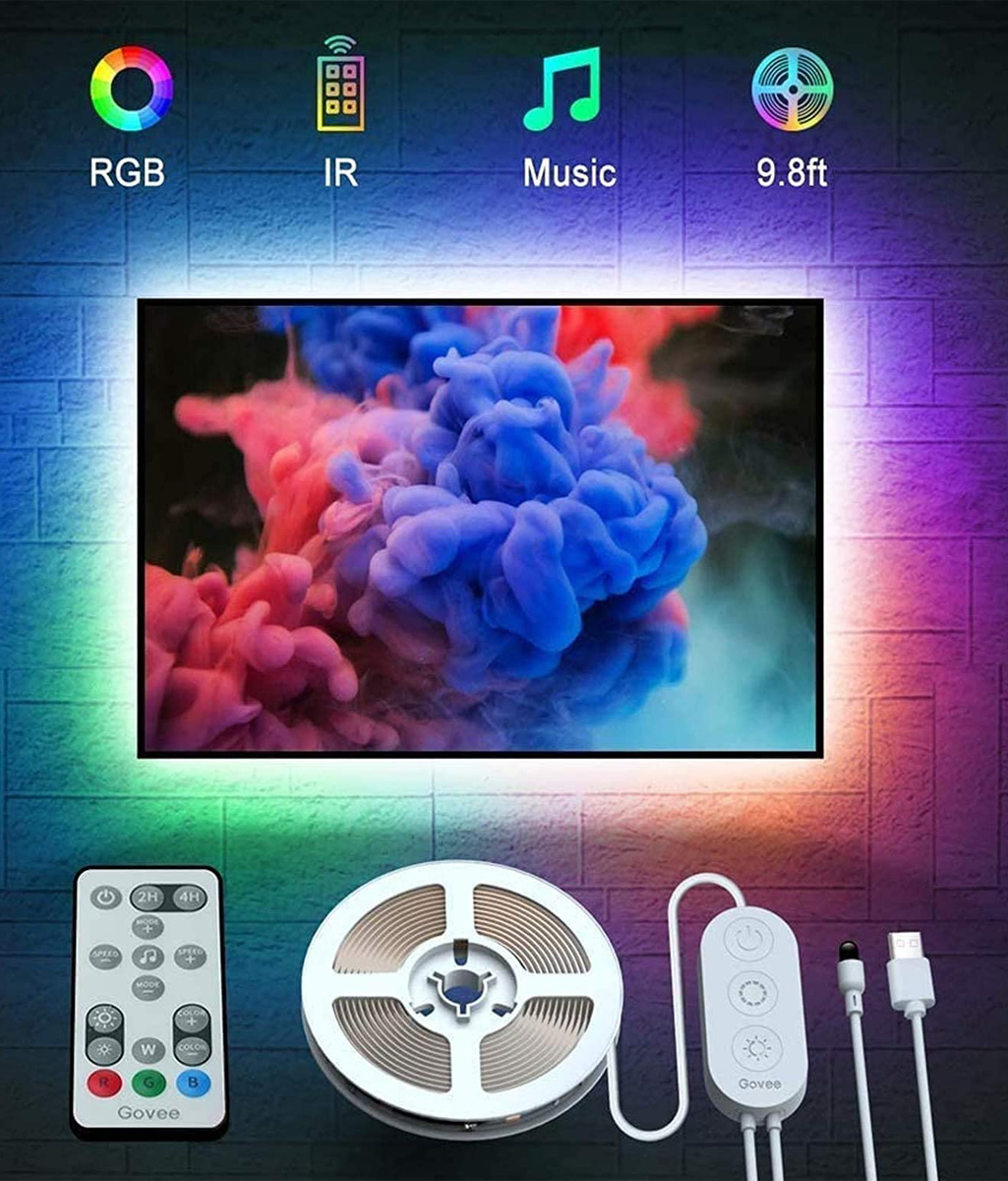 10FT LED Strip Lights, USB TV Backlight with Remote, 16 Color Changing  lights